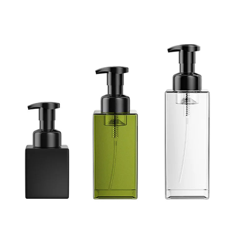 250ml Black PETG Plastic Foam Pump Sprayer Bottle Empty Hand Wash Mousse Cleanser Dispenser for Skin Care Serum Face Mask