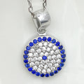Popular Jewelry 925 Sterling Silver Pendants 3A Cubic Zirconia Rhodium Plated Blue Evil Eye Pendant