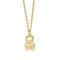 Cute Popular 925 Sterling Silver Bear Jewelry 18K Gold Plated Animal Teddy Bear Pendant Necklace for Women