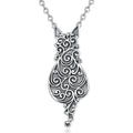 Fine Jewelry 925 Sterling Silver Vintage Embossment Animal Filigree Cat Pendant Necklace for Men or Women