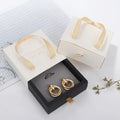 Customized Logo Handheld Jewelry Packaging Bracelet Earrings Necklace Ring Box Cardboard Jewelry Box with Handle