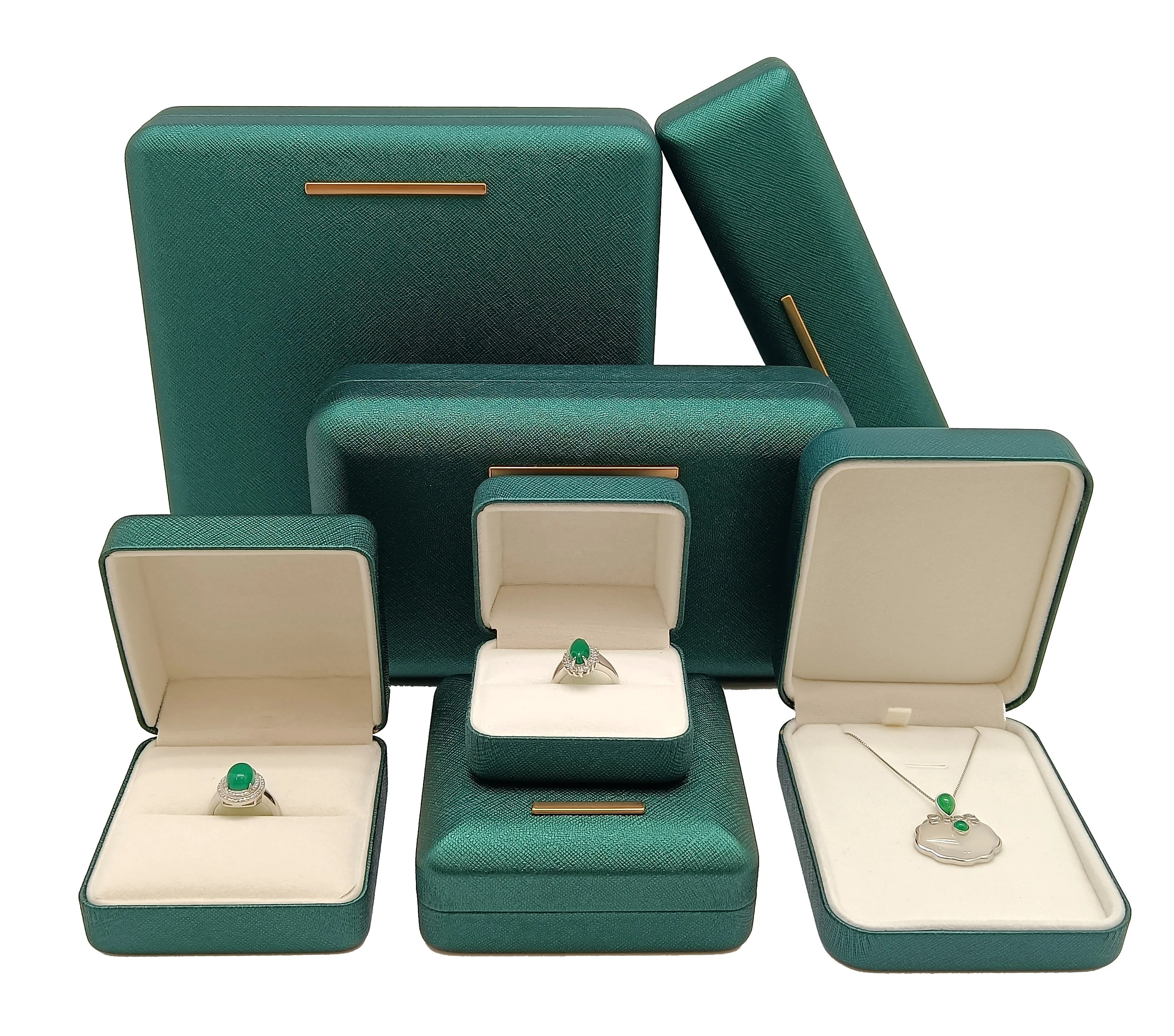 Factory in Stock Double Ring Box Leather Gift Box Jewelry Boxes Jewelry Packaging
