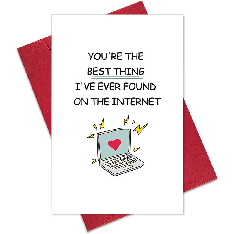 Custom Internet Dating Valentines Day Card Romantic Gift Card Funny Anniversary Card for Boyfriend Girlfriend