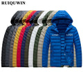 RUIQUWIN 2026 Hot Selling Custom Logo Men Jacket Coat Winter Warm Parka Fashion Cotton Casual Outwear Light Plus Size Jacket