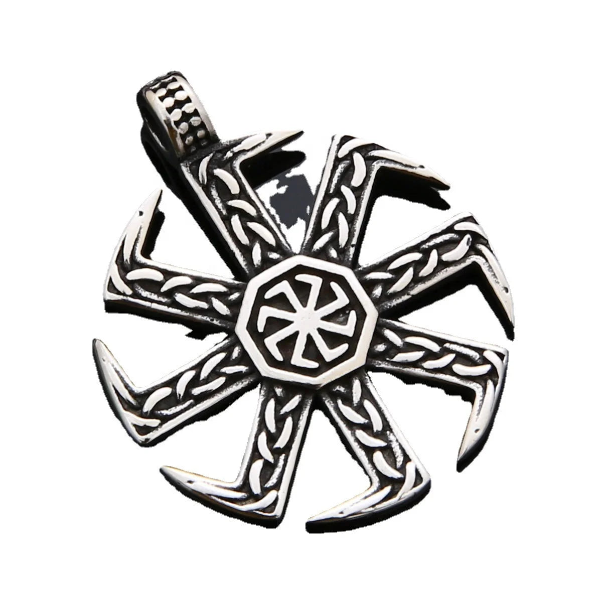 Hot Titanium Steel Viking Rune Pendant Jewelry Men's Retro Stainless Steel Necklace Wholesale