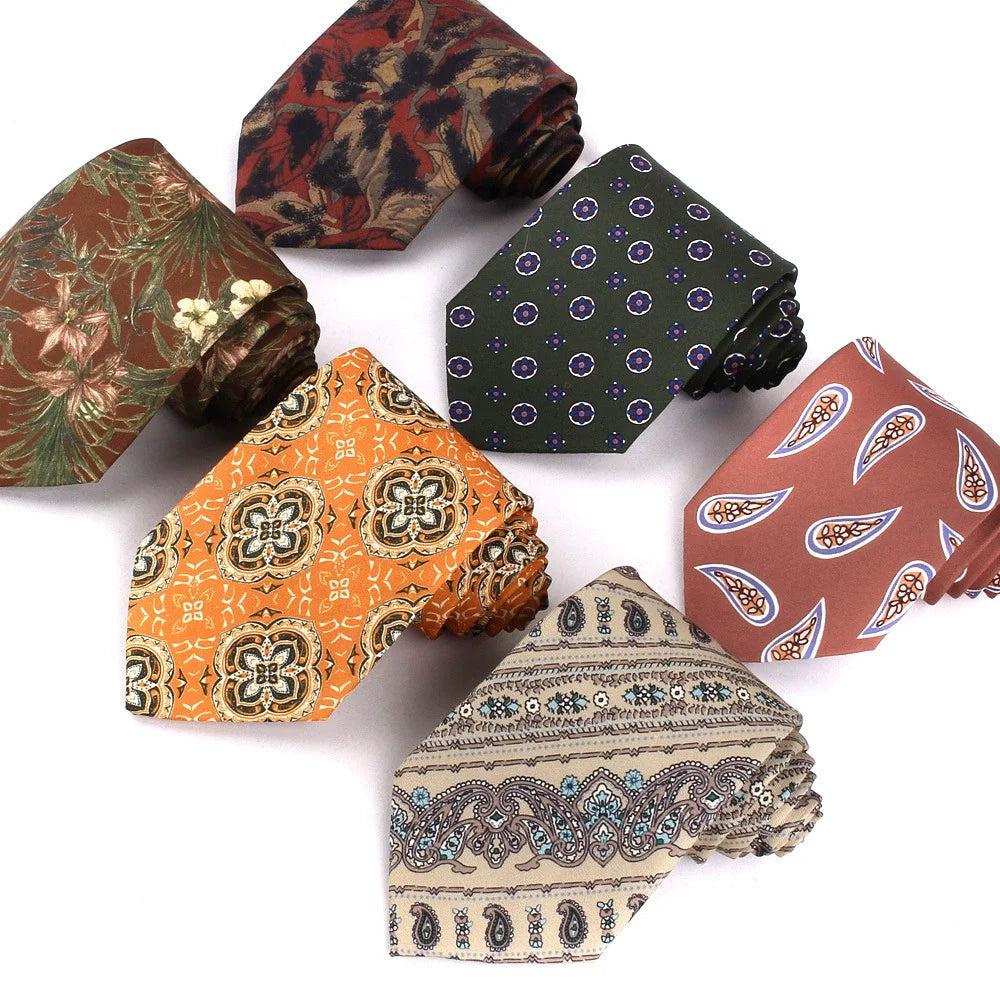 Men's 9cm Polyester Printed Casual Business Tie Stylish Striped Jacquard Design Formal Party Accessory
