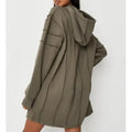 High Quality Cotton Fleece Blank Sweatshirt Dress Women Custom Drop Shoulder Oversized Hoodie Dresses for Ladies