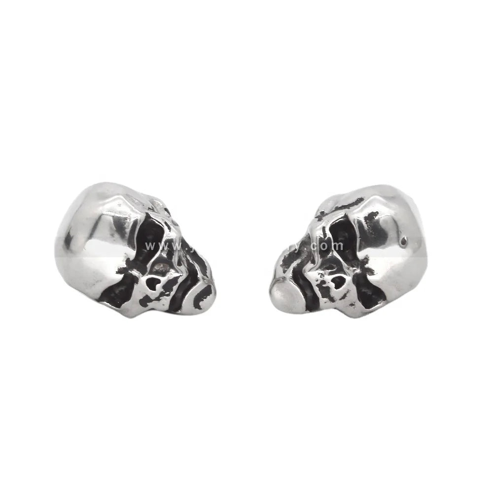 Personalized Stainless Steel Skull Earrings Pierced Stud Earrings for Men Women