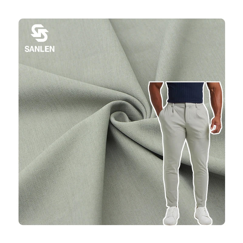 Cotton-like Breathable Golf Pants Trousers Woven Twill 100% Polyester 4 Way Stretch Fabric for Hiking