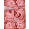 Biscuit Mould DIY 3D Cake Baking Tools Plastic Eid Mubarak Ramadan Cookie Cutters Cake Mold for Islamic Muslim Kitchen Dessert