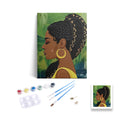 20X25cm New Design Mini Diy Painting by Number Kit Portrait African Woman Framed Handmade Paint by Number for Beginners