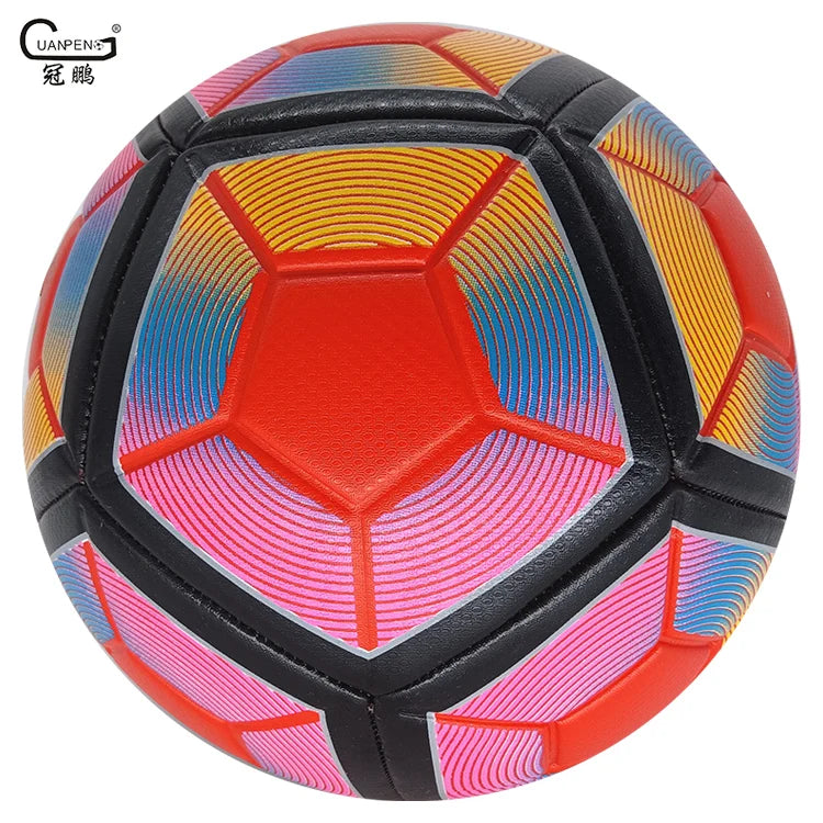 Popular Design Official Size 5 Professional Team Training Soccer Ball PU Leather Machine Stitched with Printed Logo