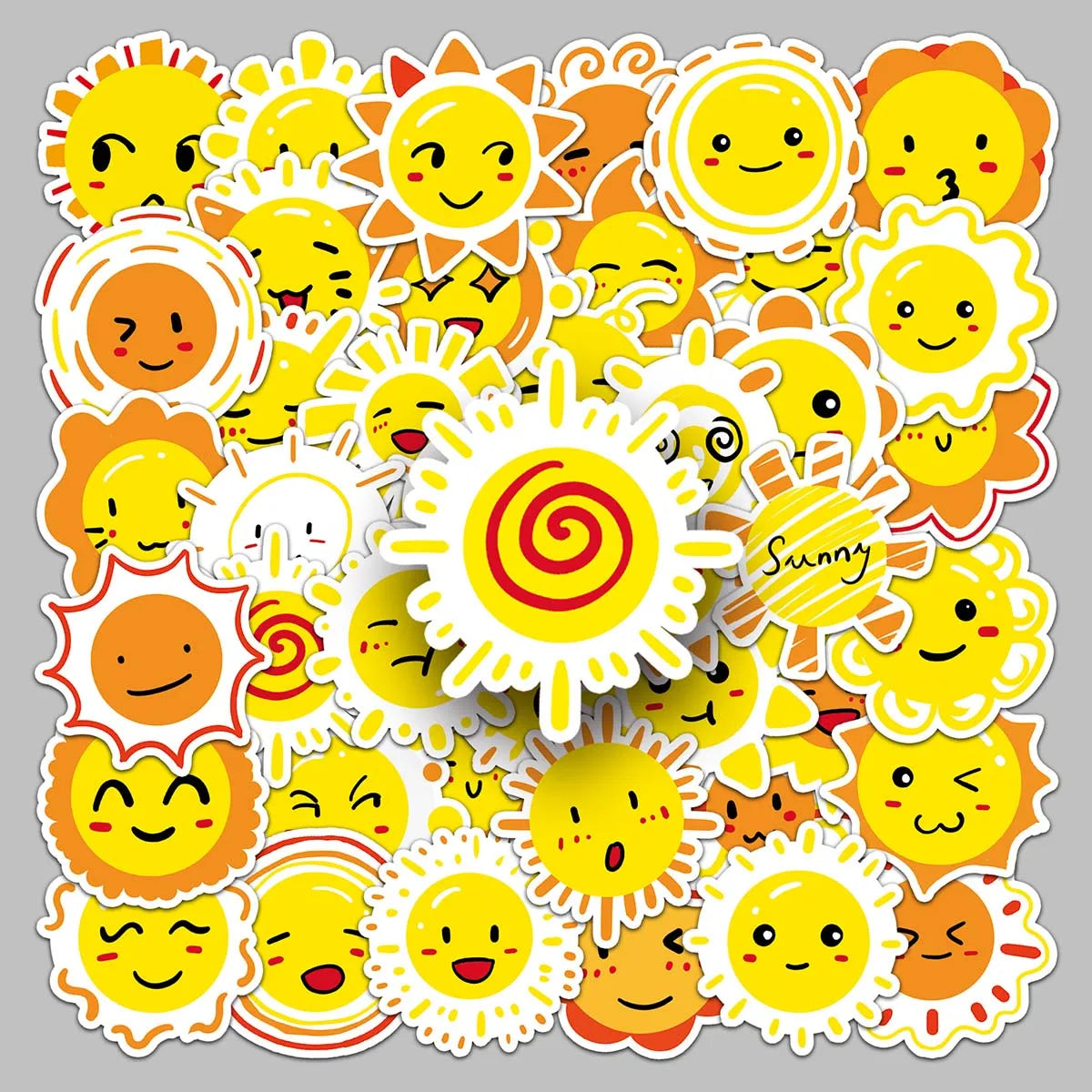 50PCS Factory Hot Notebook Stickers Original Cute Cartoon Waterproof Decorative SUN Stickers