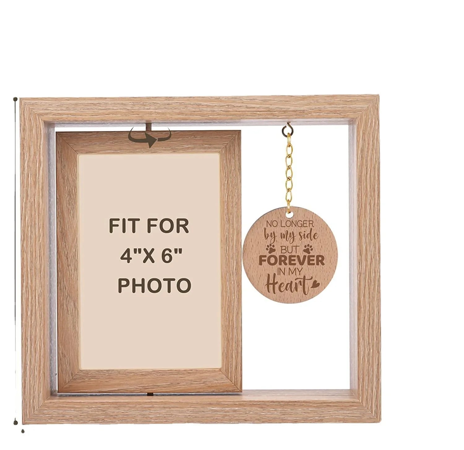 Wooden Rotating Pet Memorial Picture Frame Gifts for Animal Lovers Pet Dog and Cat Photo Frame Souvenir Photo Frame