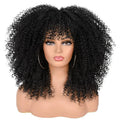 Short Synthetic Afro Kinky Curly Wig With Bangs Afro Wave Twist Natural Wigs High Temperature for Black Women