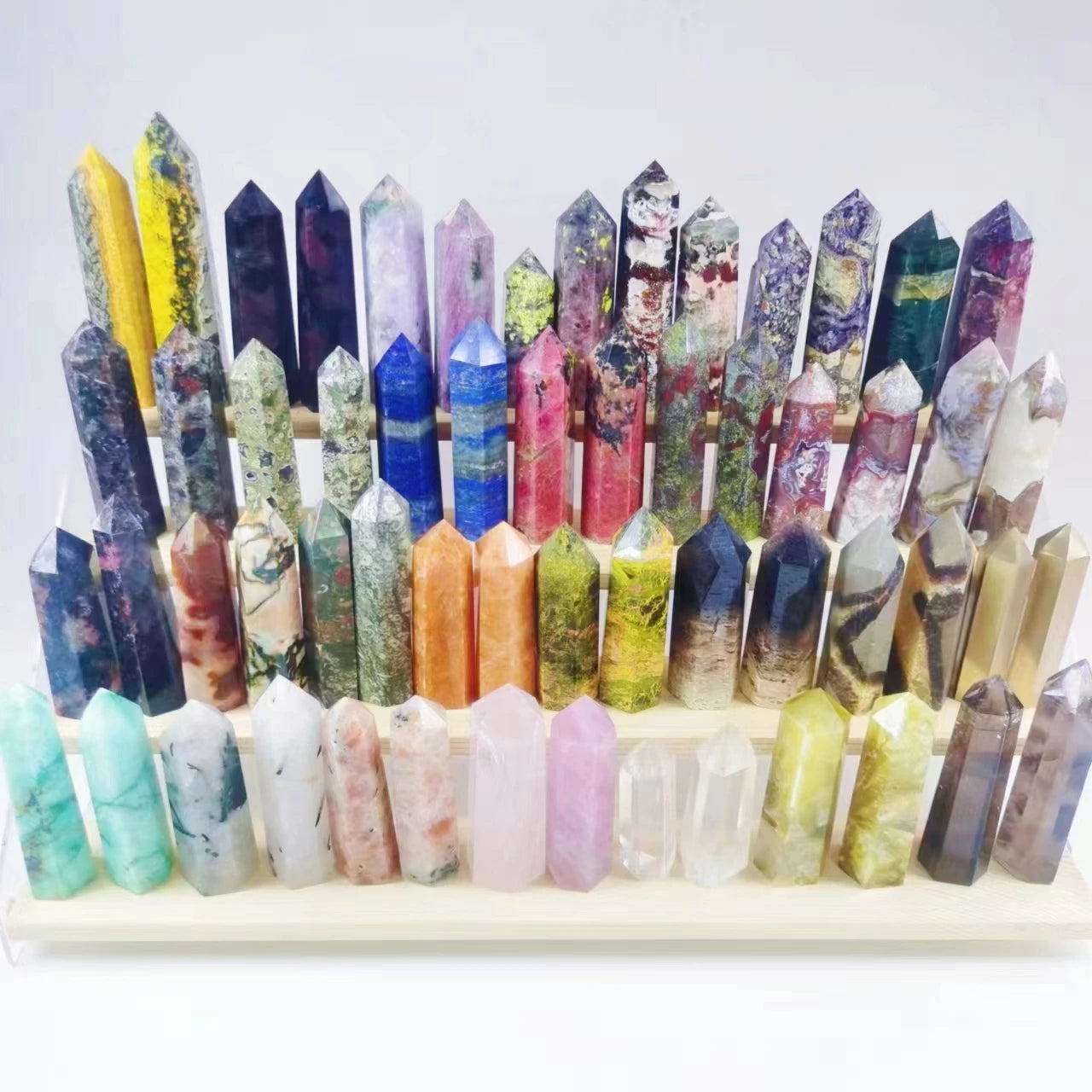 Natural Quartz Tower Chakra Crystals Healing Stones Citrine Smoky Points for Home Decoration