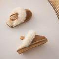 MIO Toddler Kids Home Shoes Slippers Winter Soft Shoes Warm Plush Cozy Comfort Slippers With Thick Rubber Sole Children's Indoor