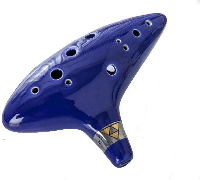 Ocarina 12 Hole Alto C Ceramic Ocarinas with Hand-shape Display Stand and Song Book Clay Stl Orcarina Musical Instrument