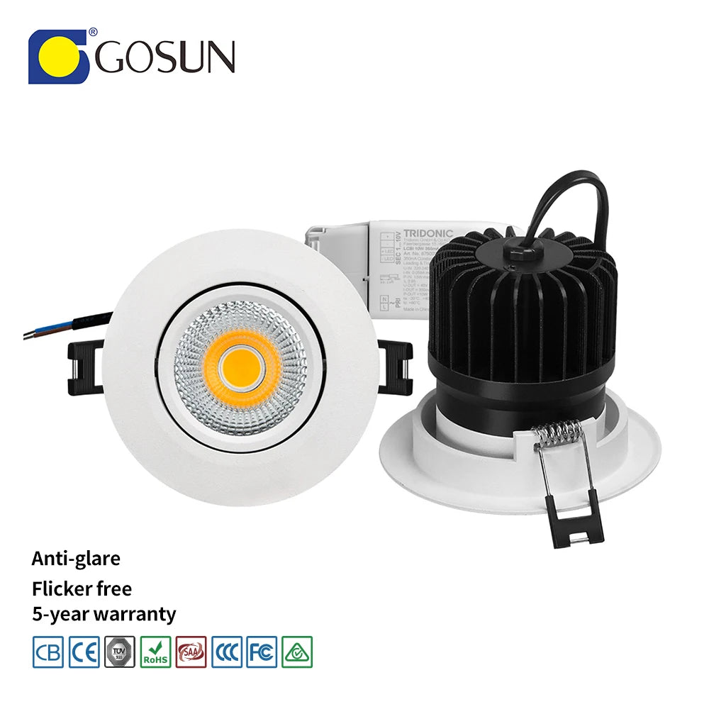 Ultra-thin Flicker Free Led Ceiling Light Recessed 10W LED Downlight