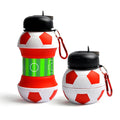 High Quality BPA FREE Football Silicone Collapsable Leak-Proof Silica Gel Foldable Soccer Sports Bottle Water Bottles