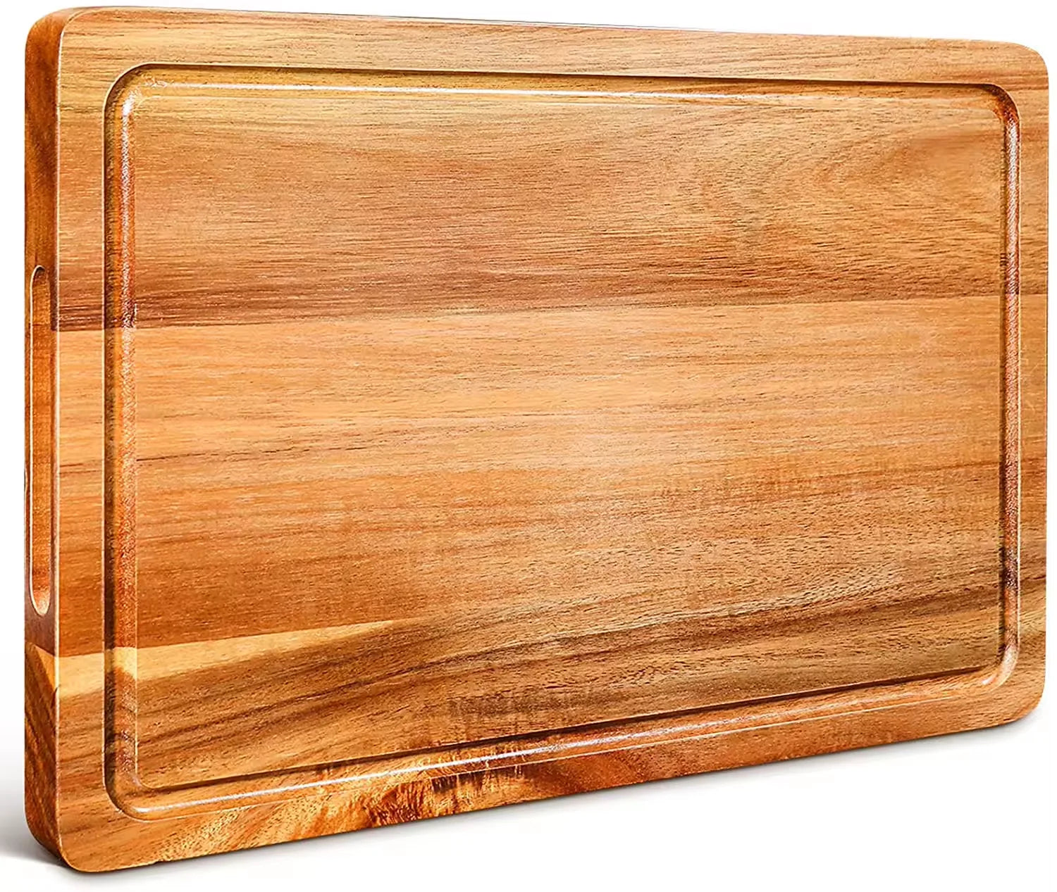 Customizable Acacia Wood Kitchen Cutting Board Square Pattern Handle Laser Packed PC Material for Chopping Fruit Bread Snacks