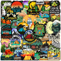 50pcs Outdoor Camping Graffiti PVC Self Adhesive Stickers for Helmet Handbag Phone Case Suitcase Refrigerator and Books