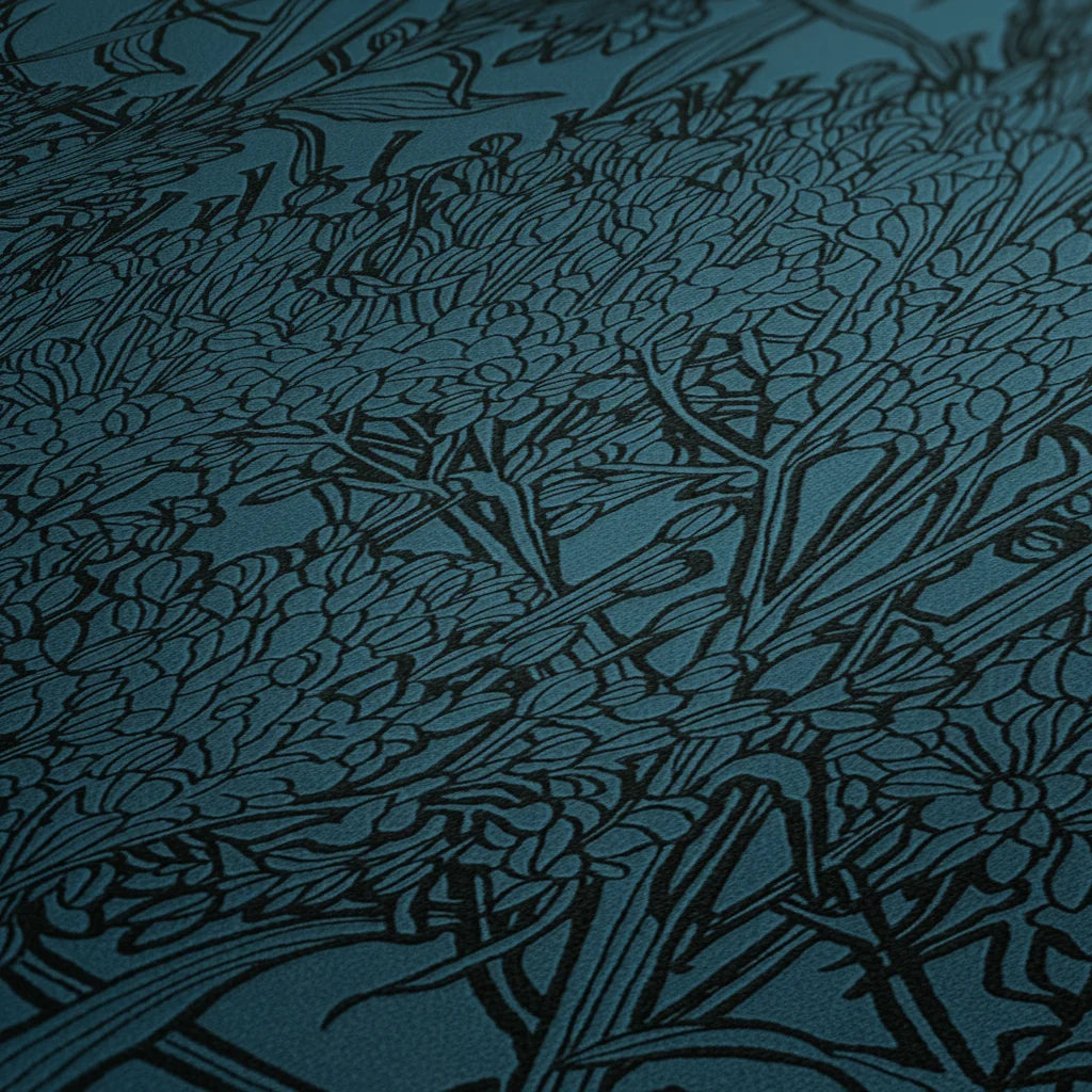 Made Germany Luxury Modern Wallpaper Rolls Jungle Blue Black Non Woven Vinyl Moisture-Proof Kitchen Bathroom