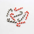 100Pcs Red White Black Handmade Clay Christmas Candy Cane Miniature Food Doll House Home Decor Slime Charms 3*23mm
