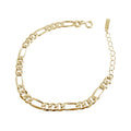 SF205 Minimalist Fine Jewelry 925 Sterling Silver 18k Gold Plated Curb Figaro Chain Bracelet for Women Gift Daily Wear