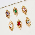 Micro Insert Brass Jewelry Charm Glass Crystal Rare Earth Zircon Connector Charm Pendant