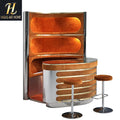 Italian Designer Art Bar Counter Cabinet Luxury High End Corner Cocktail Bar for Villa Home Retro Living Room Storage Cabinet