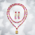 Trendy Bridal Jewellery Luxury Yellow Cz Diamond Pendant Necklace Set with Earrings for Women Charm Ready to Ship