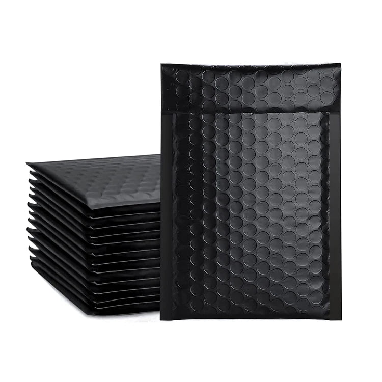 Eco-friendly Shipping Custom Design Printed White Rose pink Poly Bubble Padded Envelopes Black Biodegradable Mailer Bag