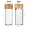 Clear Glass Spice Jars 4 oz with Aluminum and Bamboo Lids Set Seasoning Storage Bottles with Shaker Labels for Spice