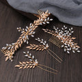 Wedding Headband Bridal Headpieces Crystal Pearl Bridal Hair Combs Set