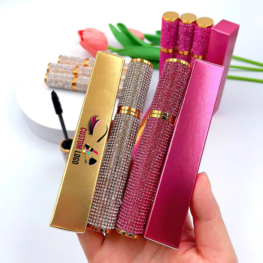Bling Diamond Waterproof Eyelash Mascara  Make Your Own Brand Beauty Golden Mascara for Women