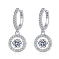 Wholesale Round Shape Grade D Moissanite Hoop Earrings 925 Sterling Silver 0.5ct Moissanite Huggie Earrings