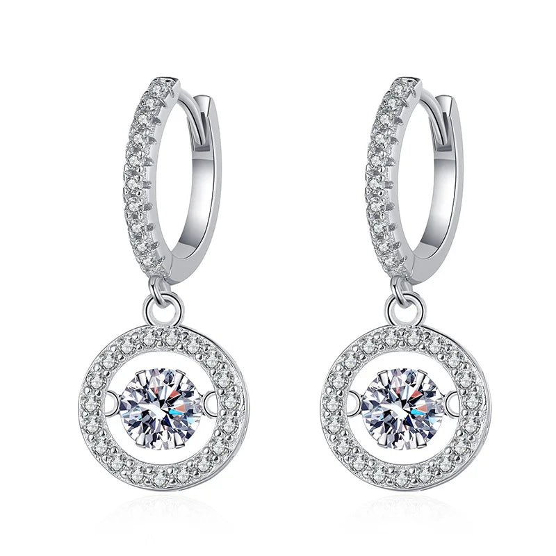 Wholesale Round Shape Grade D Moissanite Hoop Earrings 925 Sterling Silver 0.5ct Moissanite Huggie Earrings