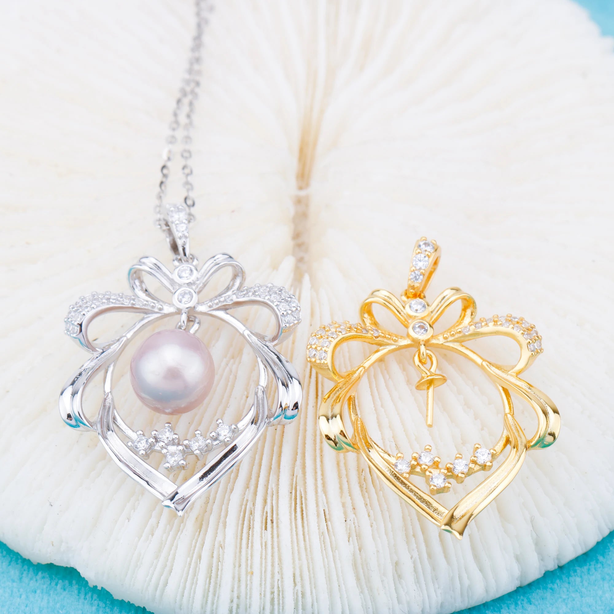 P011008 DIY 6-8mm Natural Freshwater Pearl Pendant Accessory 925 Sterling Silver Engagement Jewelry Necklace for Women