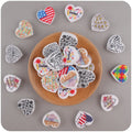 Food Grade Silicone Heart Bead Us Flag Puzzle Sunflower Graffiti Letter Pattern Charm Bead for Nipple Chain Jewelry Accessory