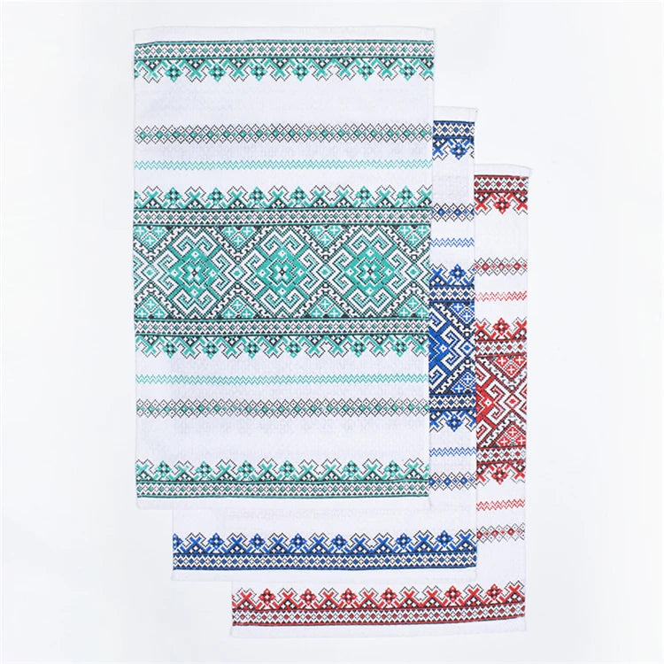 Custom Printed Organic Cotton Tea Towel Set Woven Rectangle Wonderdry Dish Towels for Kitchen Adult Size