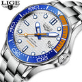 LIGE LG8936 Watch Factory Custom Logo Oem Rotatable Steel Strap Waterproof Watch Sports Quartz Wristwatch for Men