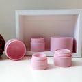 Cream Jars Plastic Skin Care Facial Eye Cream Container Pink Cosmetic Packaging Cosmetic Glass Bottle Round 1 Inch Custom Color