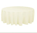 132 Inch White Round Polyester Party Wedding Tablecloth