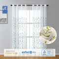 Wholesale Embroidered Wheat Ears Tulle Curtains Living Room Window Sheer Drapes with Embroidery Design Rideau Voilage Valances