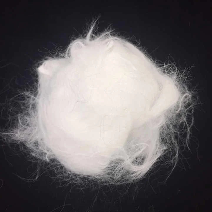 Nylon 6 Staple Fiber Type 8Dx51mm/88mm Full Dull Crimped Eco-Friendly Virgin Raw White Angola Hair for Covering Yarn Spinning