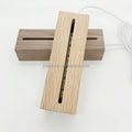 Customized Beech Oak Walnut Natural Solid Wood Base USB LED Rectangular Wooden Lamp Base for Acrylic Crystal Display Lamp Holder