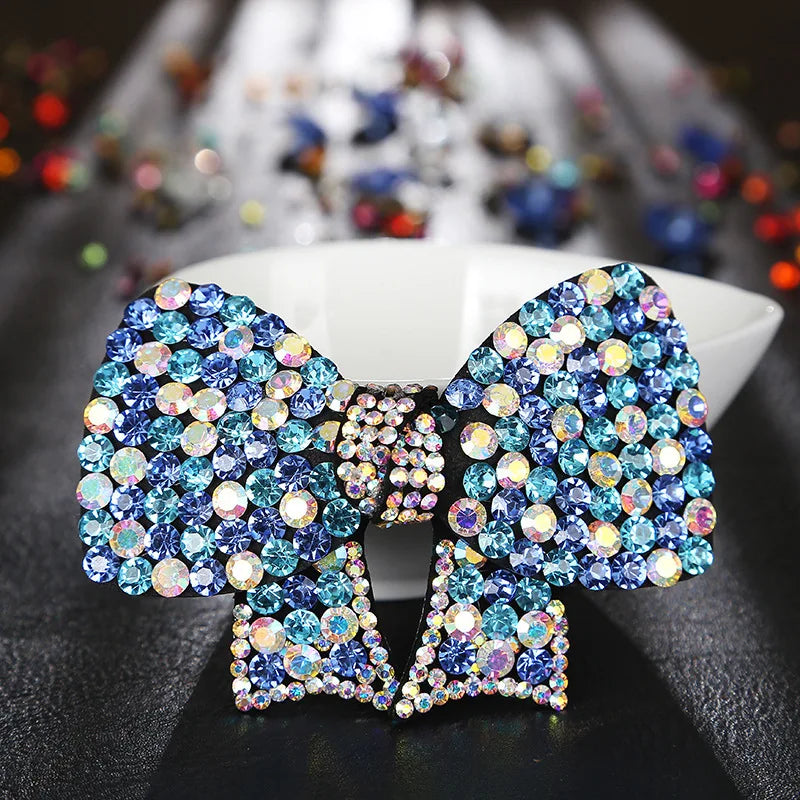 HX-284 Wholesale Rhinestone Elegant Girl Hair Claw Clip Bow Hair Clip with Diamonds Women Hairpins