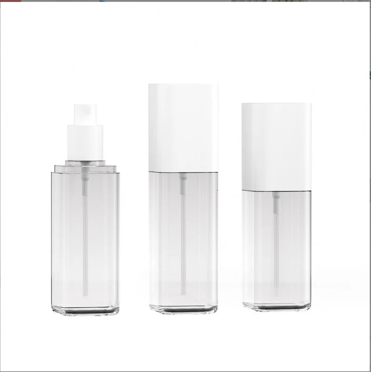 80ml square Moisturizing Makeup Spray Bottle 100ml 120ml High-end Card Cover Bottle Skincare and Toner Flask