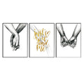 Wholesale OEM/ODM Bulk Order Black and White Love Holding Hands Canvas Painting Wall Art Pictures Nordic Posters and Prints